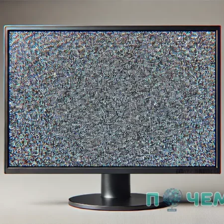 Зернистое изображение на мониторе