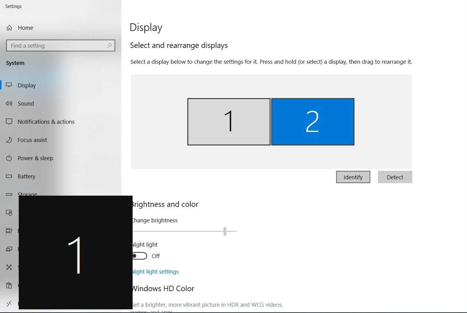 Параметры дисплея Windows 10